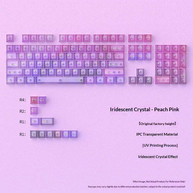 Red keycap PC transparent 115 key small full set original DIY mechanical keyboard