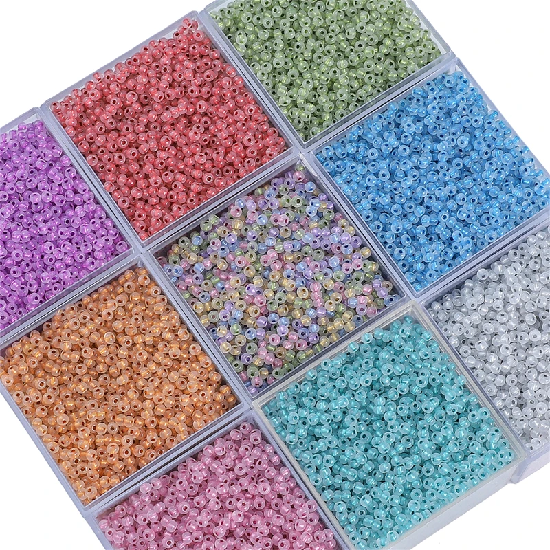 300pcs 3mm High Quality Inside Dyed Colors Glass Seed Beads Czech Round Spacer Glass Bead For Jewelry DIY Garments Sew Supplies