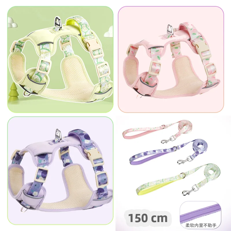 

Reflective Dog Harness Vest Adjustable Waterproof Breathable Soft Dog Harness Luxury Pet Harness Leash For Small Large Dogs