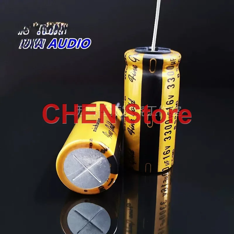 4PCS/10PCS original NICHICON FG 3300UF 16V 16X35MM 85C fine gold audio electrolytic capacitor 16V3300uF free shipping