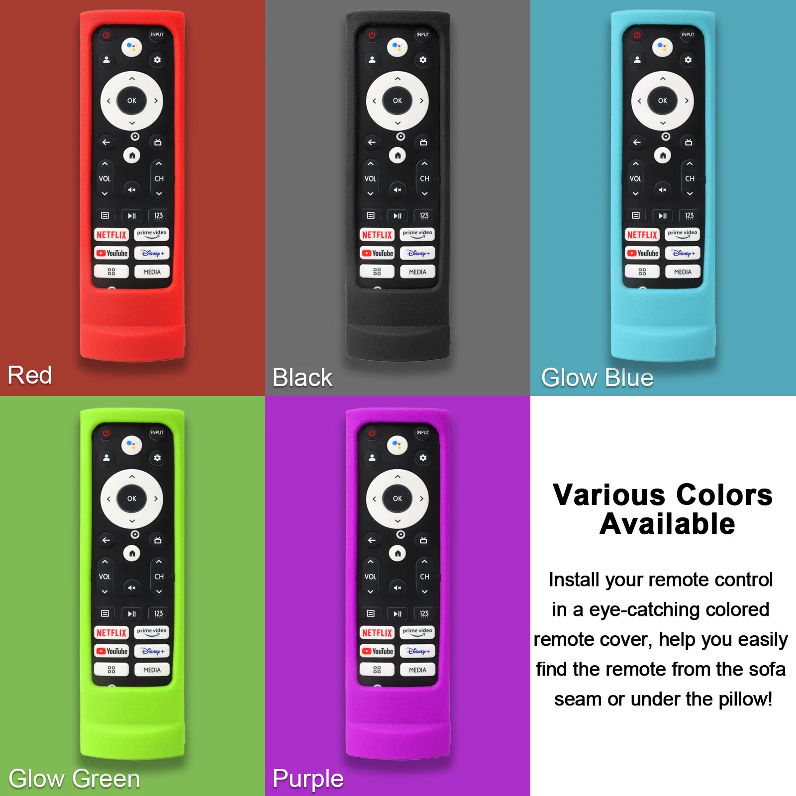 Silicone Case Fit for Hisense smart TV remote control ERF3N90H, ERF3M90H, ERF3L90H Protective Sheath Cover Anti-Slip ﻿