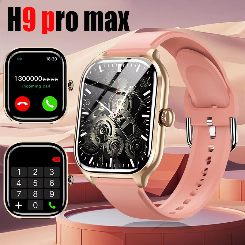 LAXASFIT nuevo reloj inteligente H9 Pro max Dial para responder llamadas seguimiento de calorías monitoreo de oximetría del ritmo cardíaco reloj inteligente Bluetooth