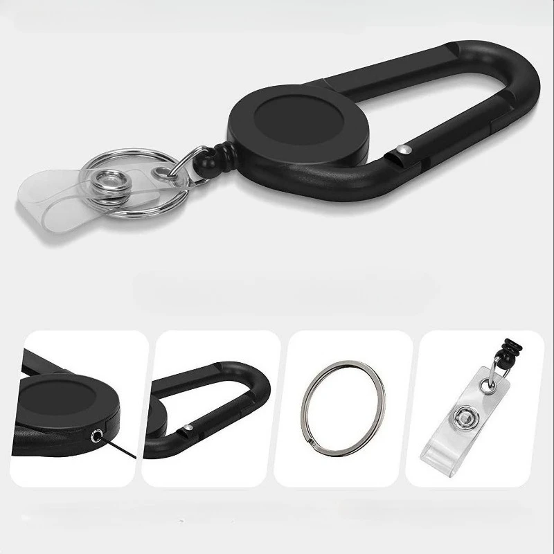 1Pc Badge Reel Keychain Pass Access Card Clip Accessories Badge Holder Reel for Staff Workers ID Tag Keys Lanyard Badge Reels