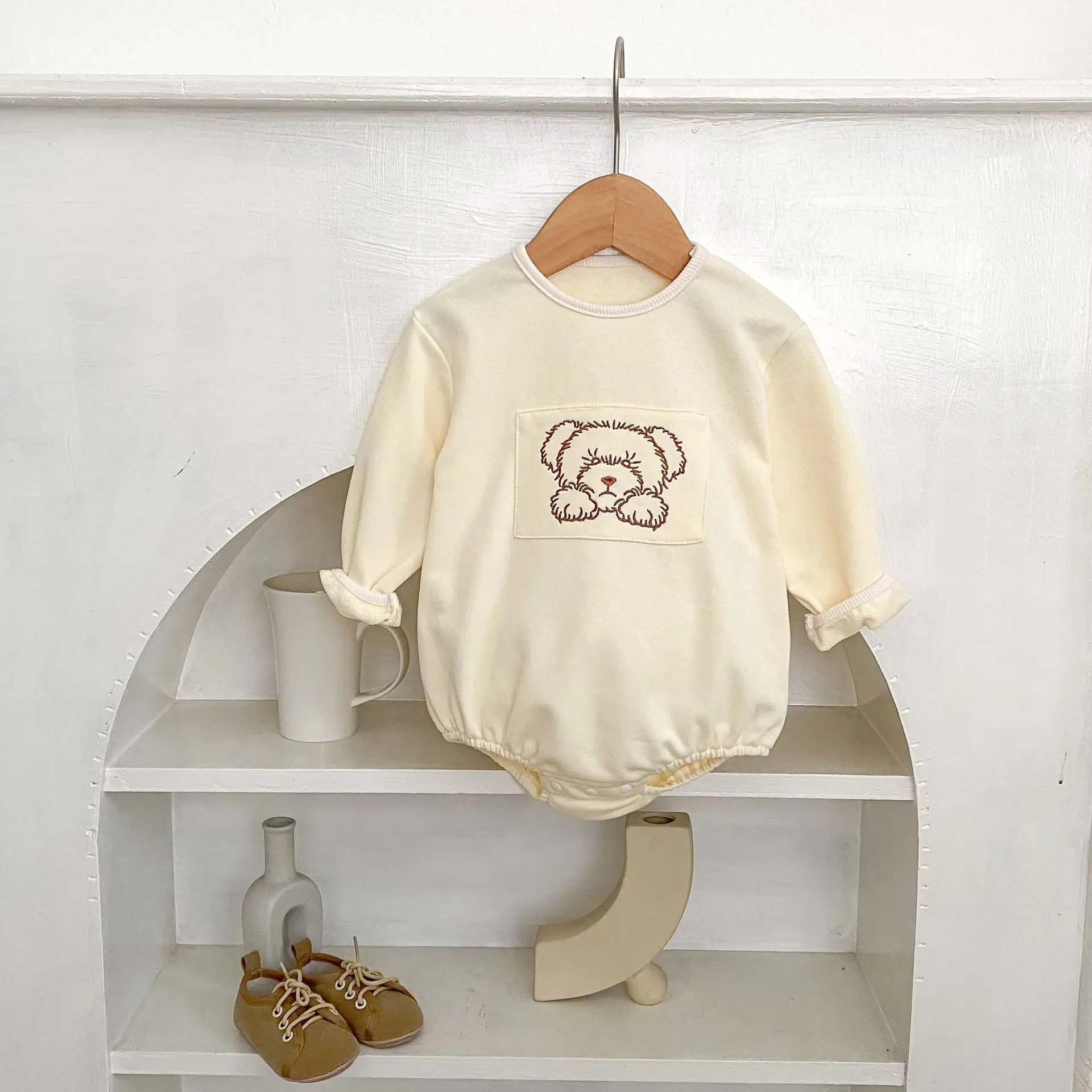 2025 الخريف جديد طفل طويل الأكمام ارتداءها لطيف الكرتون الوليد جمبسوت من القطن لصبي فتاة طفل الملابس 0-24 متر #4