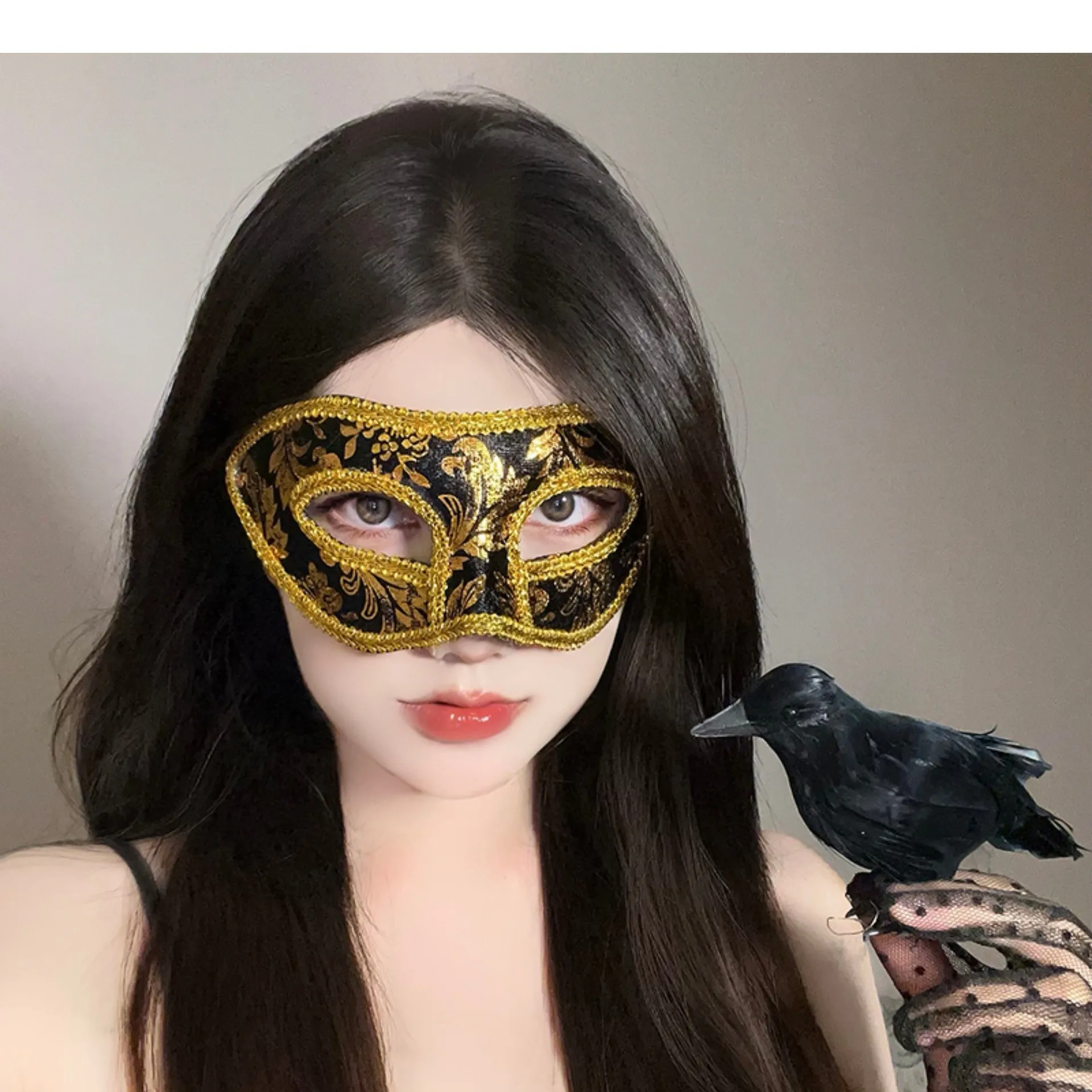 

Маска для лица «Божественная девушка-лиса», в старинном китайском стиле, расписная, для маскарада, вечеринки, бара, полумаска для костюма