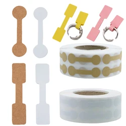 500/pc tragbarer Schmuck Preis schild selbst klebende Lang hantel Aufkleber DIY Halskette Ring Display Identifikation Aussteller Verpackung