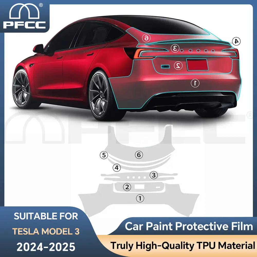 

Custom Front Bumper TPU Car Precut Paint Protection Film for Tesla Model 3 Performance Version 2024-Up Anti-Scratch PPF