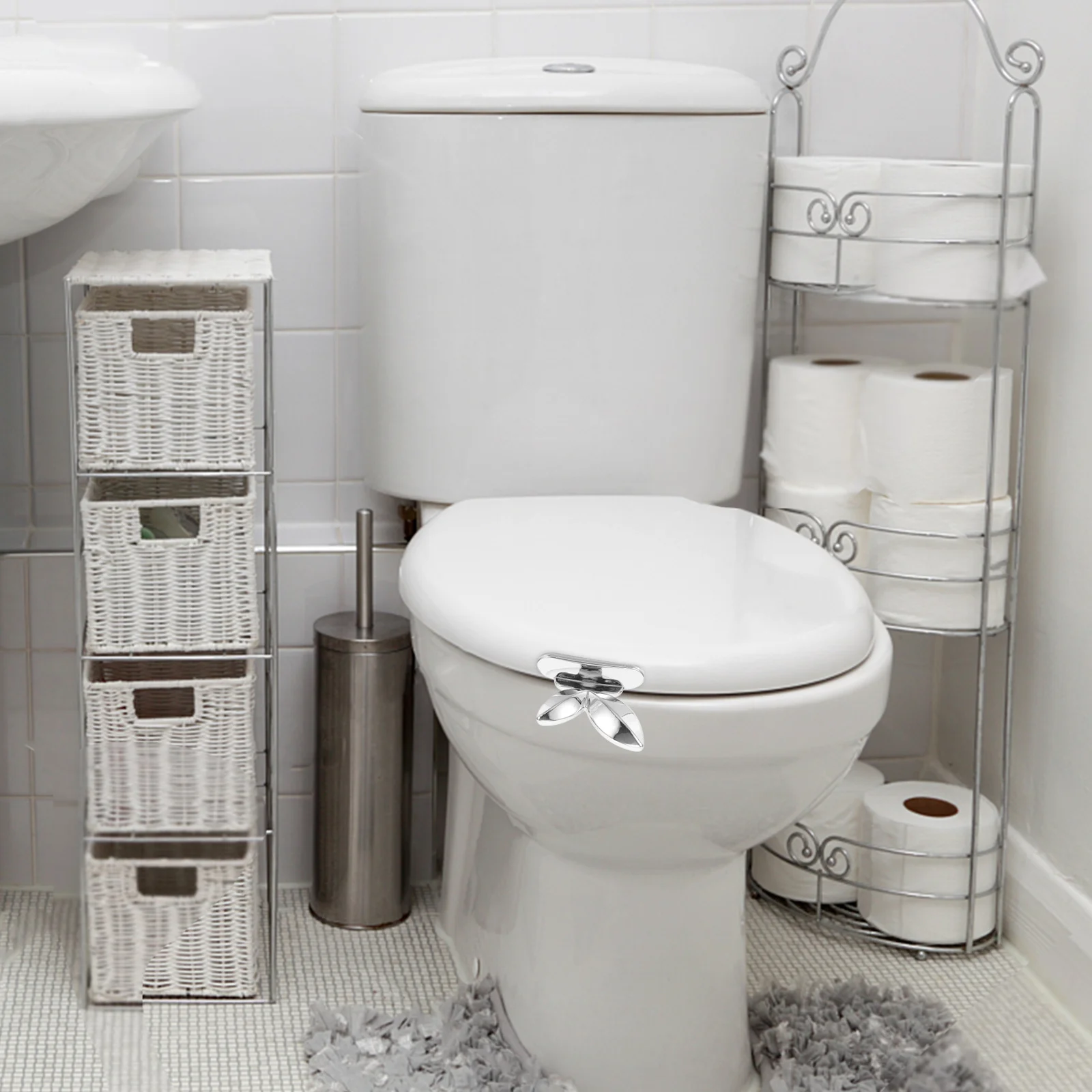 4 個のトイレ蓋リフタープラスチックシートハンドルトイレリフトツール粘着折りたたみ式簡単インストール浴室シートリフターハンドル