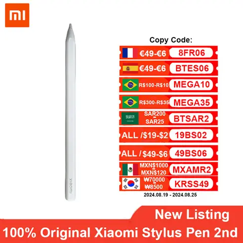 Original Xiaomi Stylus Pen 2 nd 240Hz Draw Writing Screenshot Tablet Screen Touch Xiaomi Smart Pen For Xiaomi Mi Pad 6 5 Pro