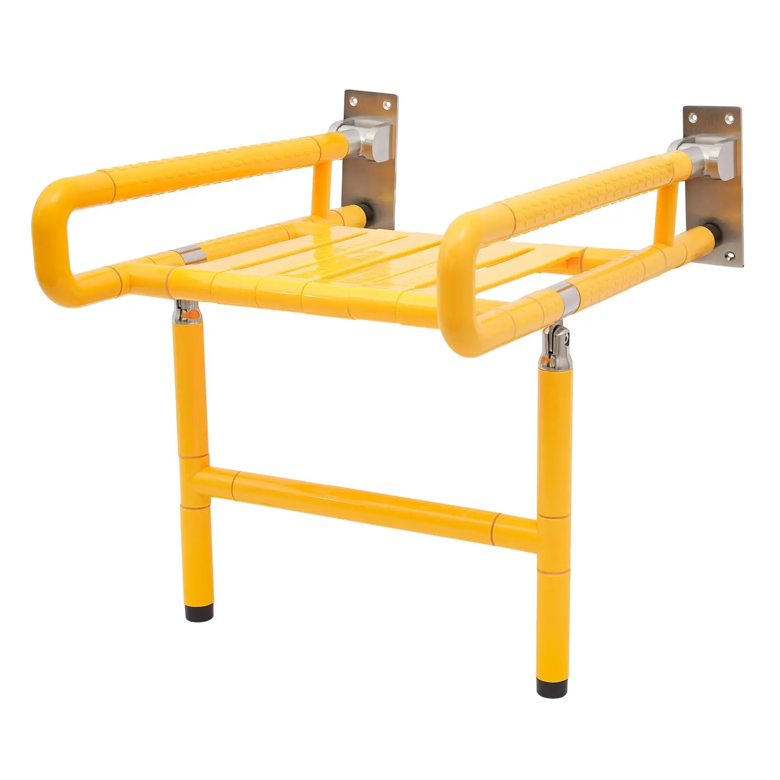 مقعد استحمام مثبت على الحائط 440.92 رطل كرسي استحمام آمن للاستحمام قابل للطي 90 °     كرسي استحمام قابل للطي لكبار السن والبالغين والخفاش