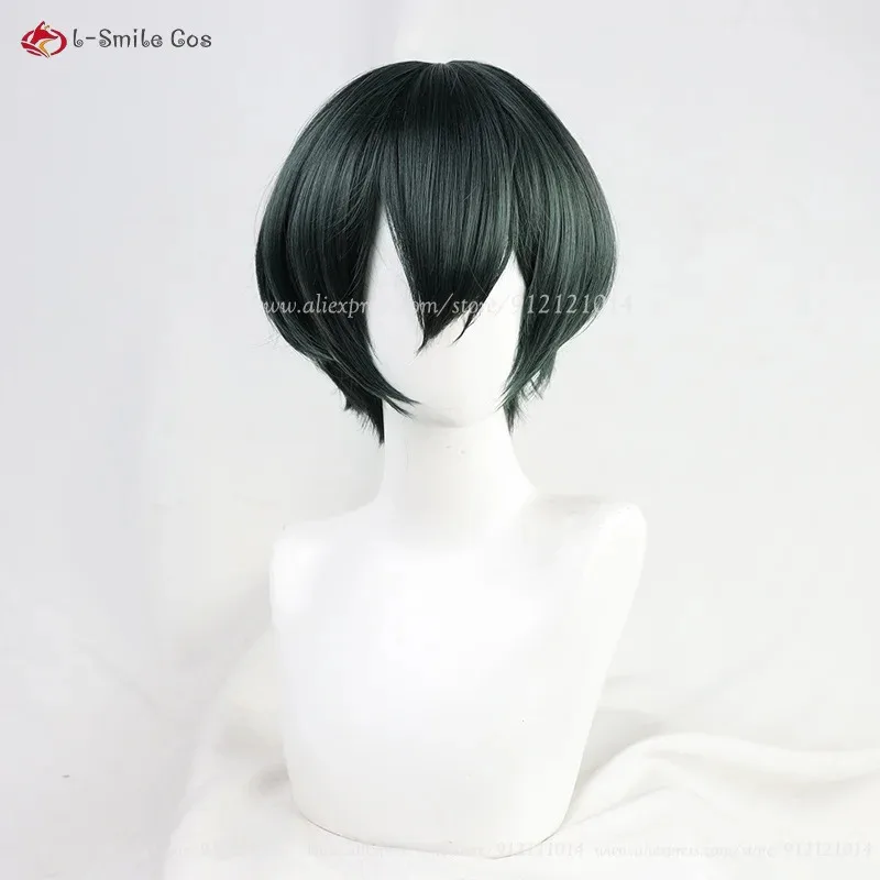 캔디 2025Zenin Mai 짧은 짙은 녹색 여성 애니메이션 코스프레 가발 내열성 합성 머리 할로윈 Zenin Maki 가발