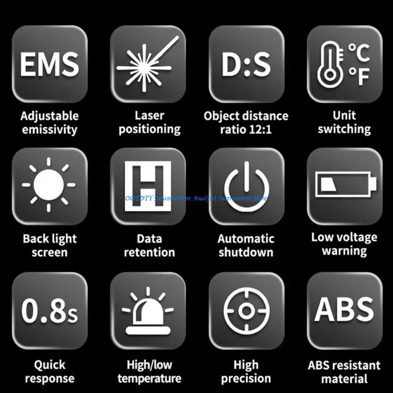 367D Reading Meter with 12:1 Ratio, Lighted Screen, Emissivity Control for Cooking Gear, Warming Gear, and Repair Work