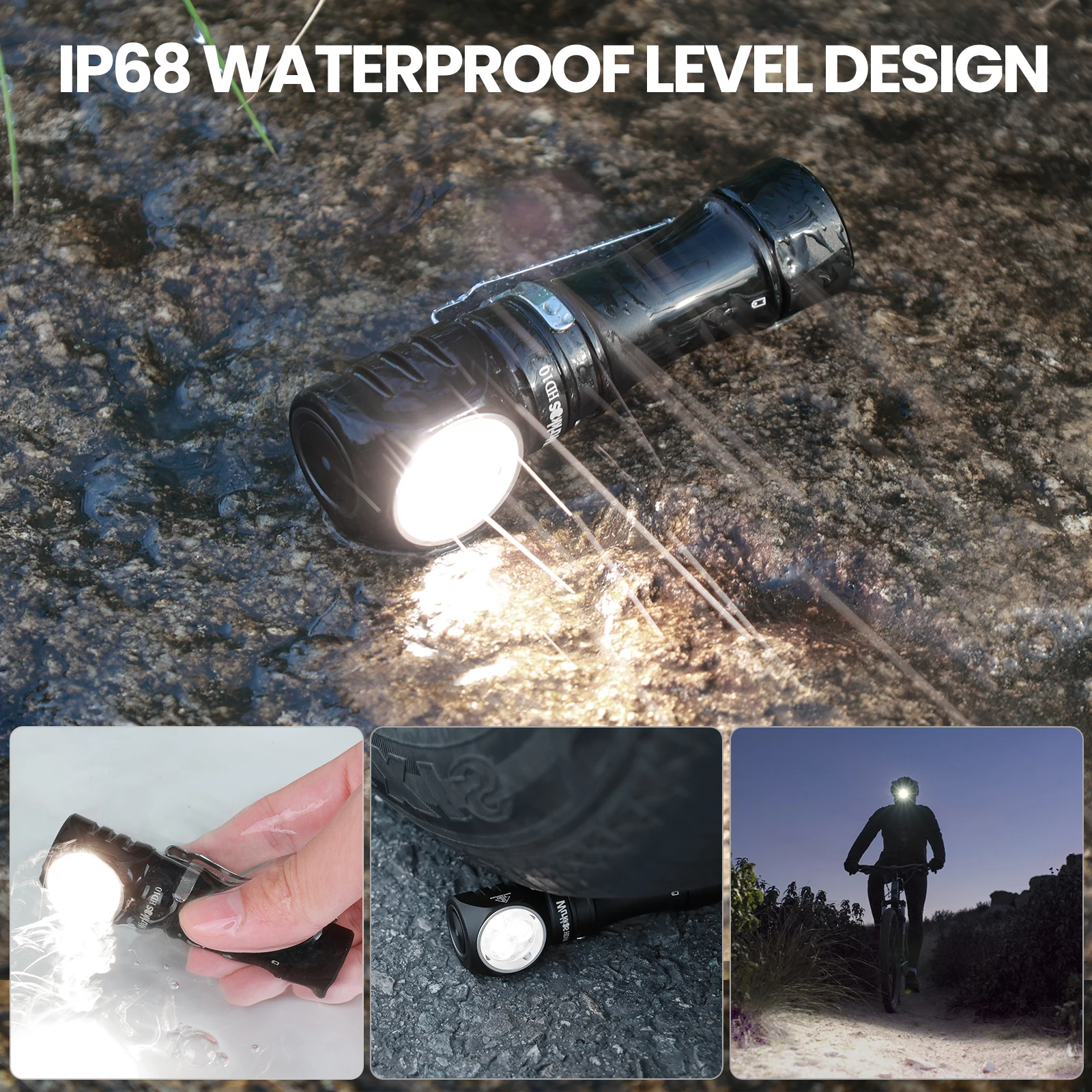 كشافات Wurkkos HD10 قابلة لإعادة الشحن 14500 IP68 Mini EDC 1200Lm 3*90 CRI LEDs + 3 * RGB Aux LEDs Anduril 2.0 شعلة تخييم لصيد الأسماك