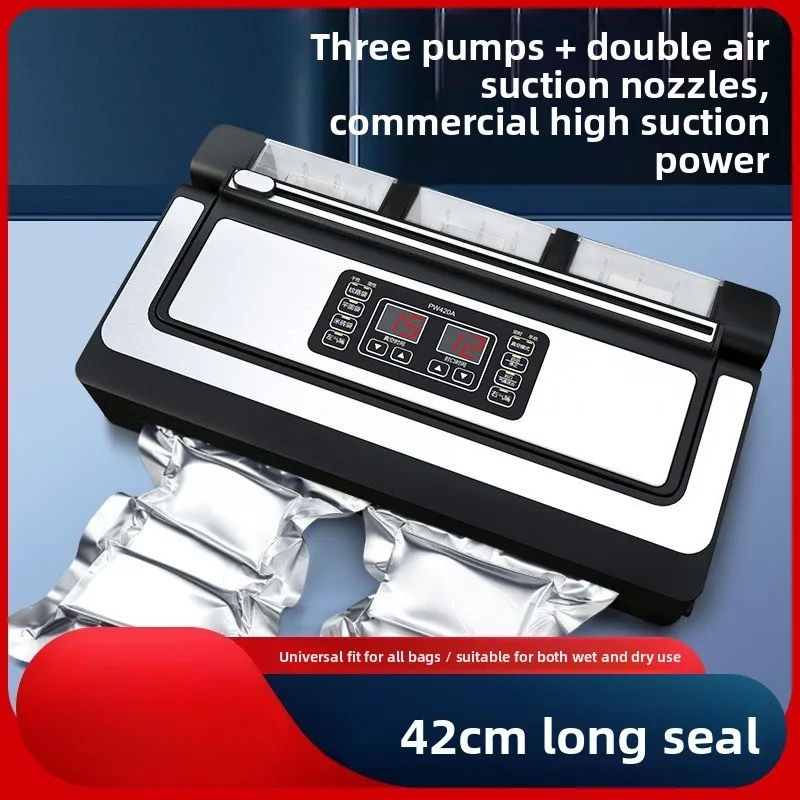 

Fully Automatic Vacuum Sealer Commercial Household Dry Wet Dual Use Liquid Food Vacuum Packing Machine Food Preservation Sealer
