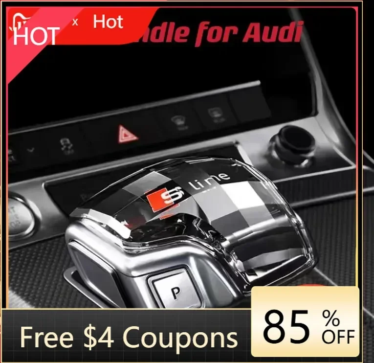 

For Audi 1pcs Crystal Gear Shift Knob Cover For Audi Q7 A6 Q8 SQ5 A5 A4 S4 RS5 RS6 A7 SQ8 2016-2024 Gear Lever Handle