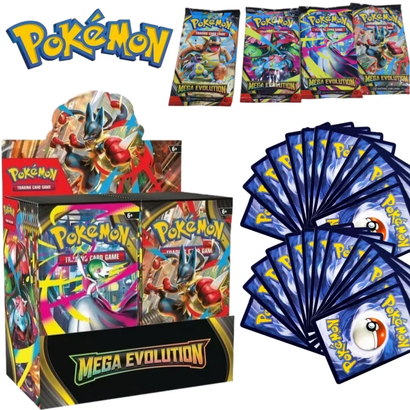 

360pcs Cards Popular Pokemon Trading Card PTCG English Version ME01 MEGA EVOLUTION Booster Box ETB Cards