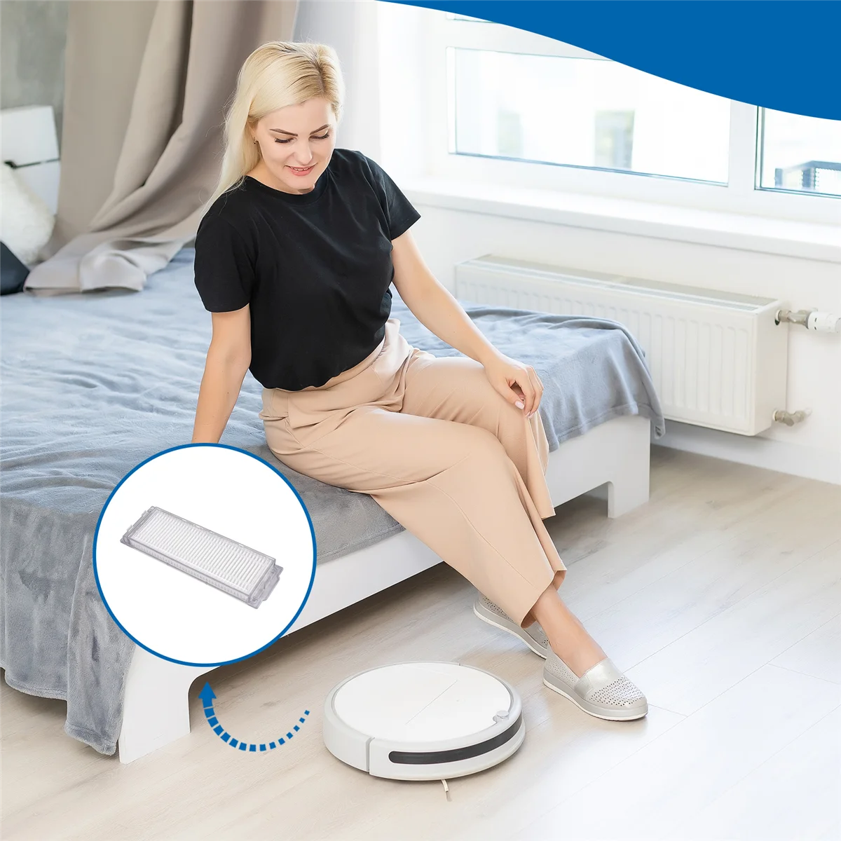 4 buah filter udara Hepa dapat dicuci untuk Xiaomi Mijia Mi Robot pel vacum-P Pro STYTJ02YM Aksesori Robot pembersih STYTJO2M