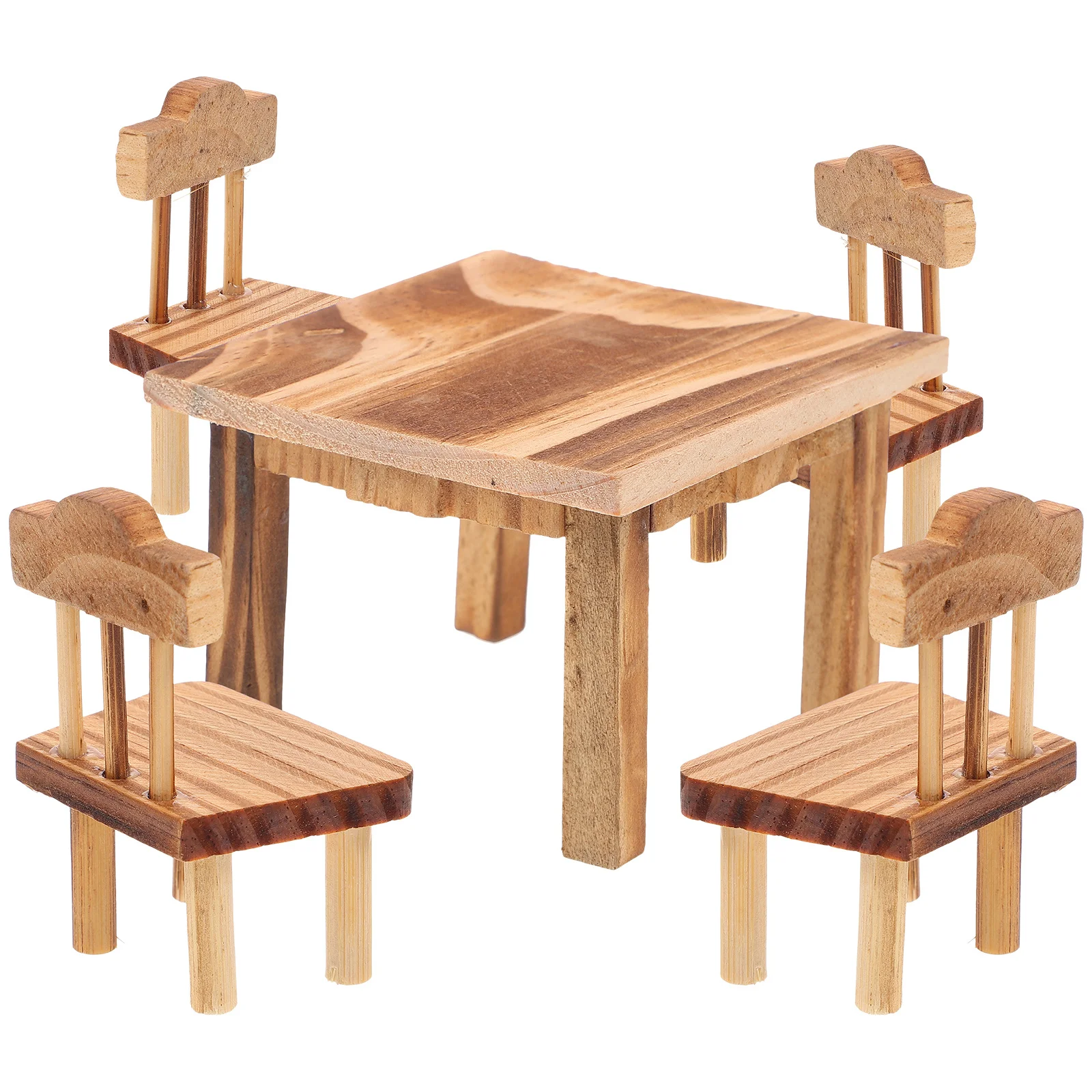 Compact Emulational Wooden Furniture Set Small Retro Mini Home Desk Furnishing Decor Creativity Role Play Chinese Furniture