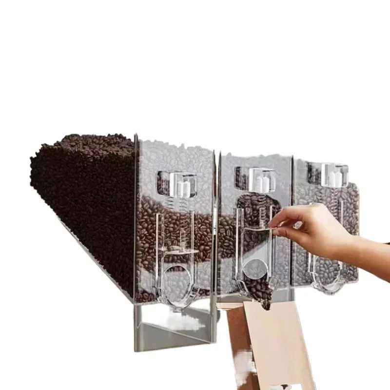 Transparent Acrylic Coffee Bean Storage Box Plexiglass Snack Food Dispenser for Kitchen And Home