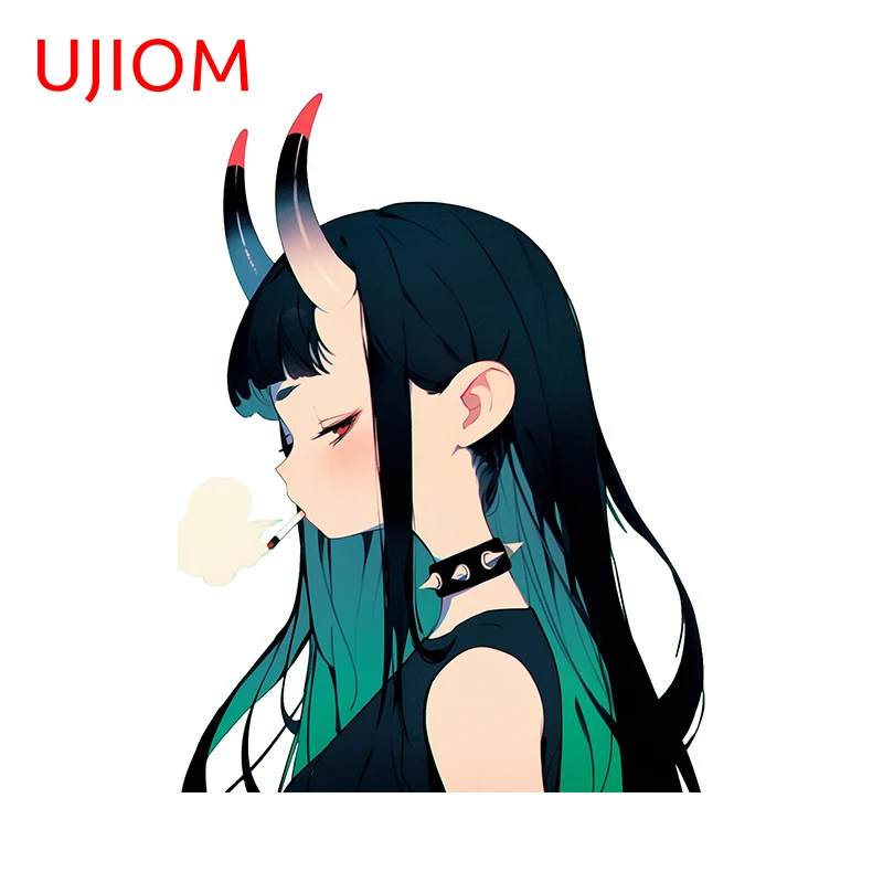 UJIOM 13cm X 9.8cm Anime Girl Demon Smoke Interesting Wall Stickers Creative Bedroom Decal Popular Home Decor Wallpapers