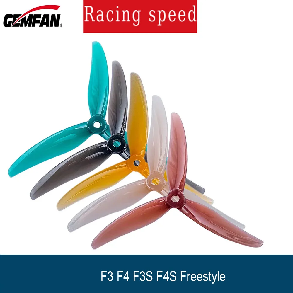 

2Pairs Gemfan F3 F4 F3S F4S Freestyle 3 5.1x3x3 Freestyle 4 5.1x3.6x3 PC Props 3 Blade Propellers Racing FPV Drone