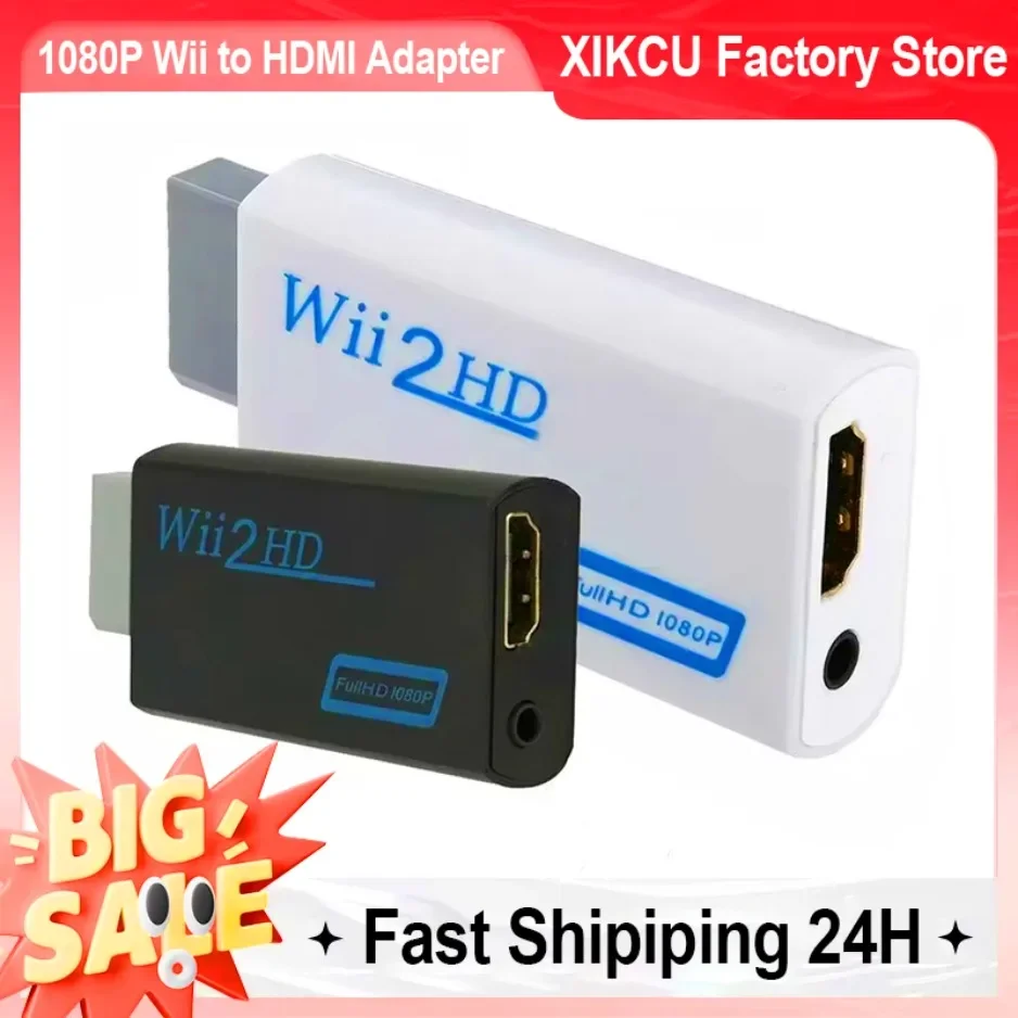 XIKCU 1080P Full HD Wii vers HDMI adaptateur convertisseur Wii 2 3.5mm Jack câble Audio vidéo 720P pour PC HDTV moniteur affichage