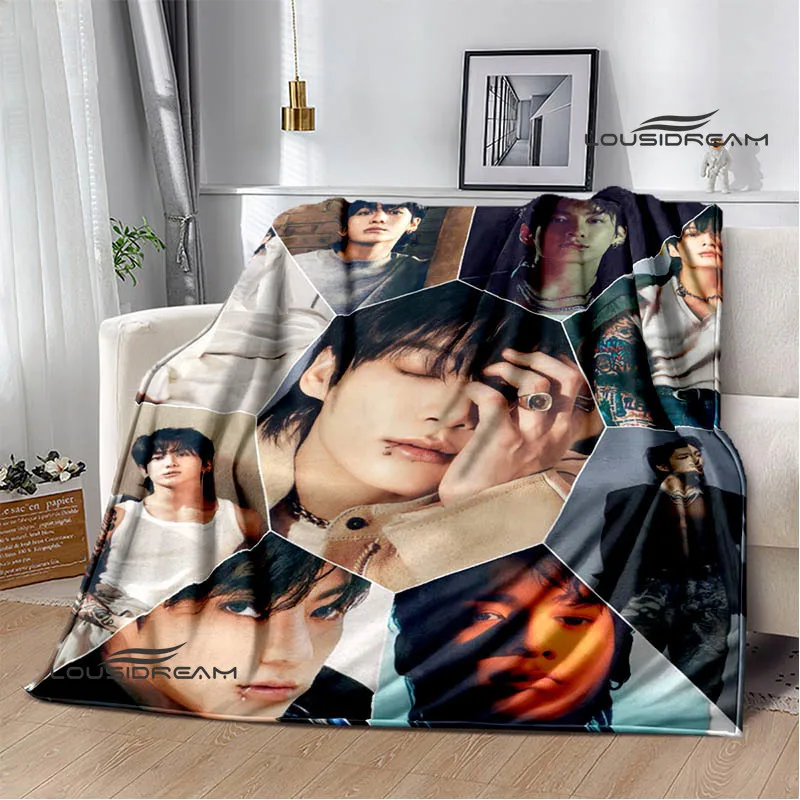 Kpop SUGA Jeon Jung Kook Rap Monster blanket Picnic blanket Warm Flannel blankets bed linings blankets for beds Birthday Gift