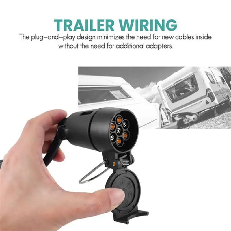 Reliable-American To European Trailer Light Conversion Kit: 4-Way Flat Socket To 7-Way Round Socket