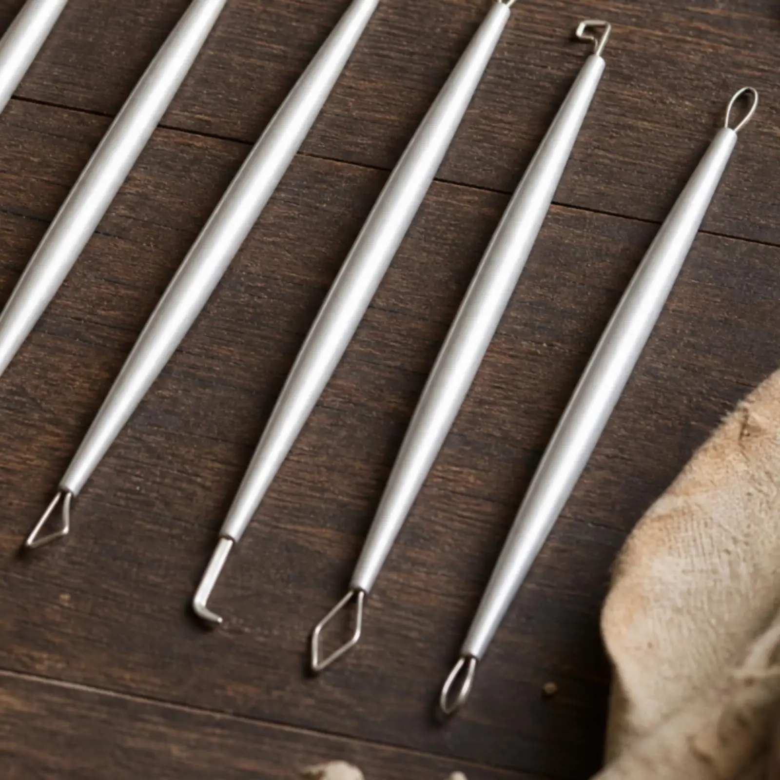 Aluminum Alloy Ceramic Detailing Scraper Double Tip Clay Modeling Tool for Pottery Trimming Carving Texturing Shaping Artist