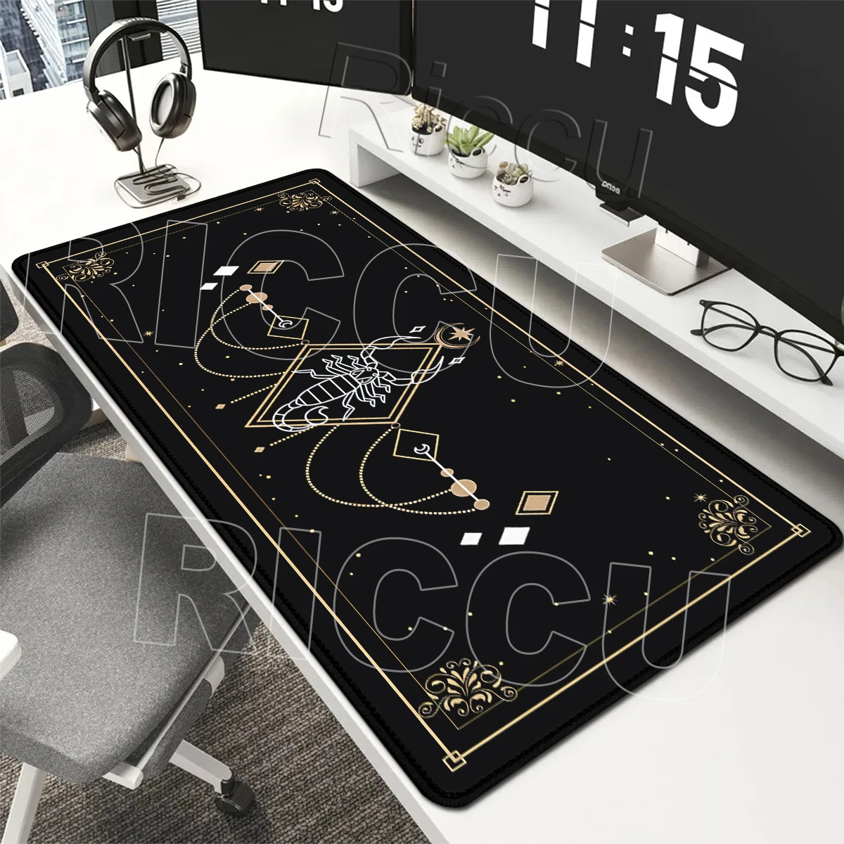 XXL Twelve Constellations Mouse Pads Gaming PC Computer Keyboard Desk Mat Stitched Edge Base Anti-Slip Rubber Extended Table Rug