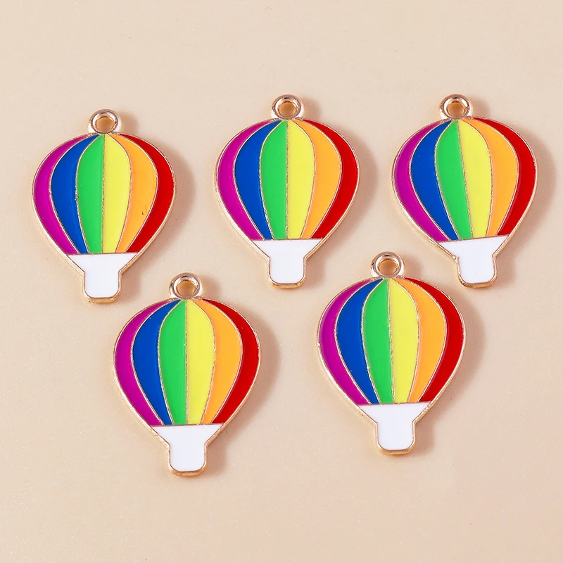 20 Stück 15x25mm Niedliche Bunte Emaille-Ballon-Anhänger für Schmuckherstellung, Ohrringe, Halsketten, Armbänder, DIY-Bastelarbeiten, Geschenke – Detail 6