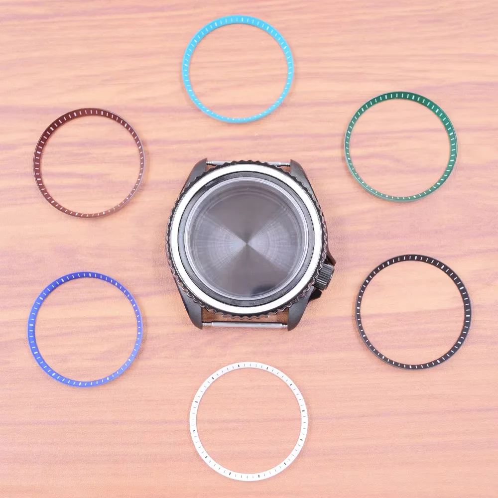 

41mm 3.8 Crown Black Watch Case Sapphire Glass Fit NH35 Movement Black/blue/sky blue/white/green/brown Chapter Ring