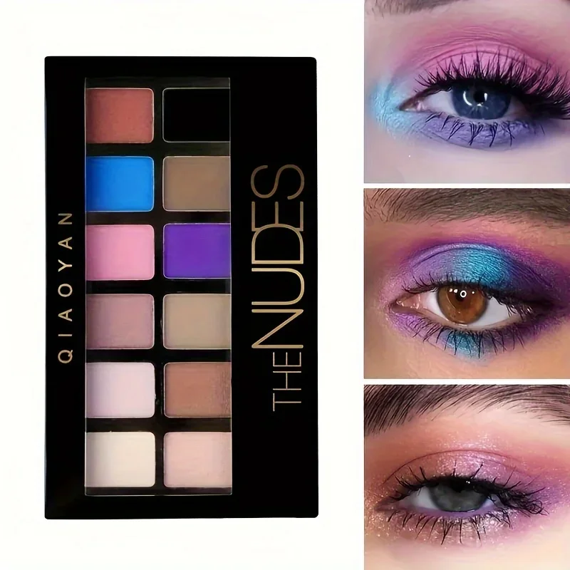 Palette de fards à paupières nus 12 couleurs, tons neutres, mat et scintillants, maquillage mélangeable longue durée pour débutants et professionnels