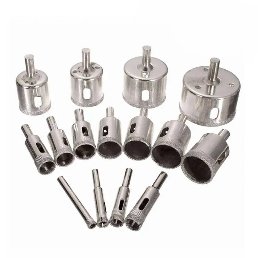 15Pcs 6Mm-50Mm Diamond Coated หลุมเปิดเซรามิค/แก้ว/หินอ่อน