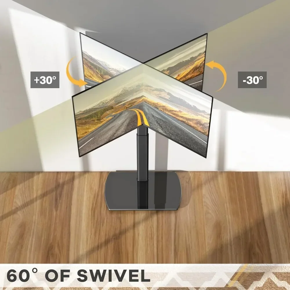 t Universal Floor TV Stand Base for Most 26 to 65 Inch TVs with ±30° Swivel Mount, Height Adjustable 65 inch TV Stand