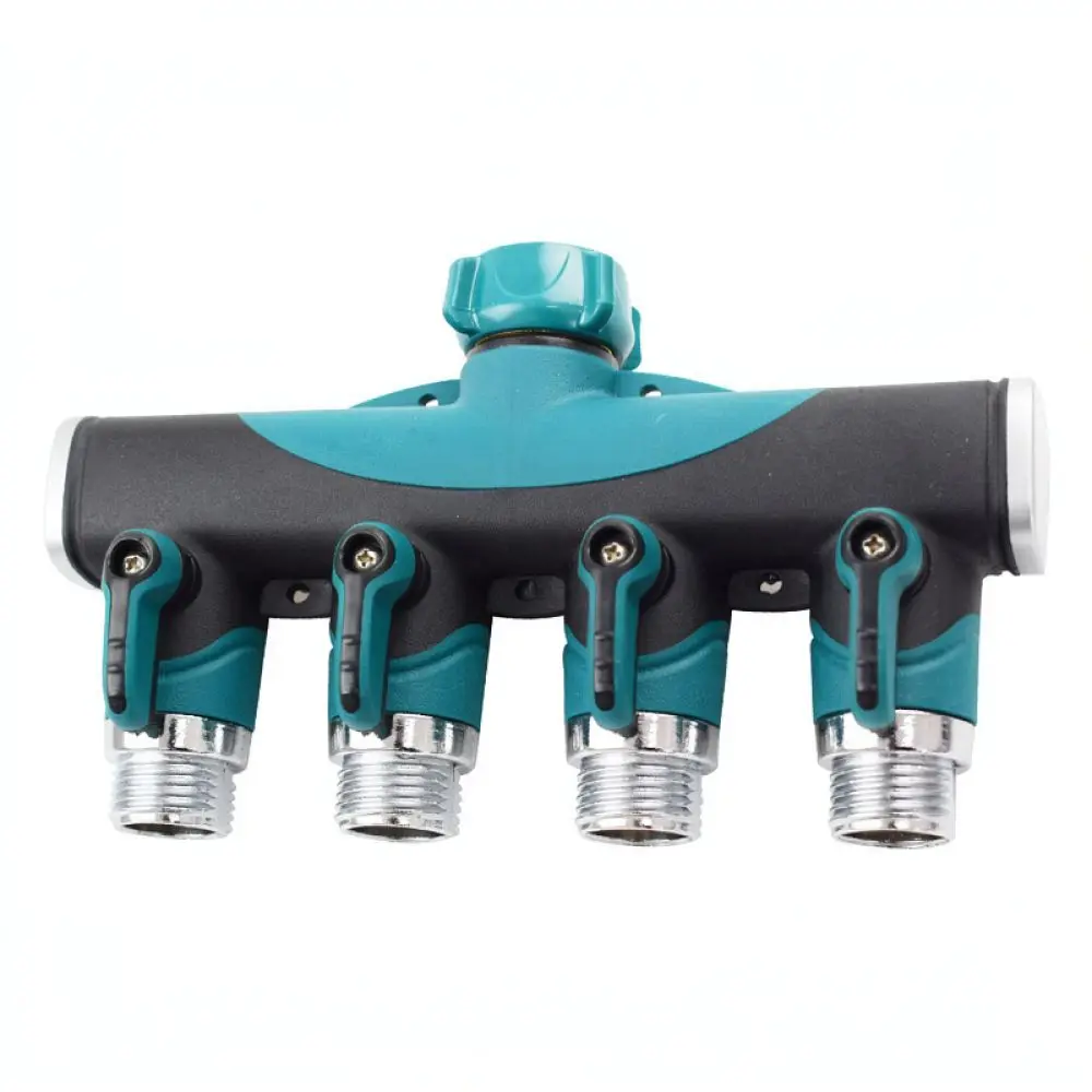 4 Way Irrigation Hose Splitter Valve Adapter Garden Water Faucet Connector Durable Irrigation Watering System