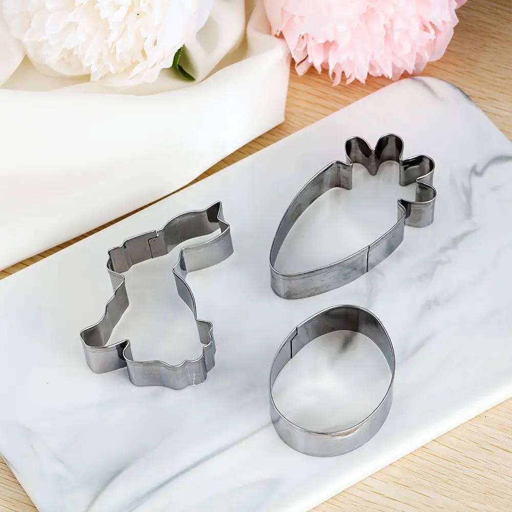 1/3PCS Radish Sugarcraft Baking Pastry Tool Biscuit Mould Cake Mold Easter Cookies Cutter Easter Rabbit