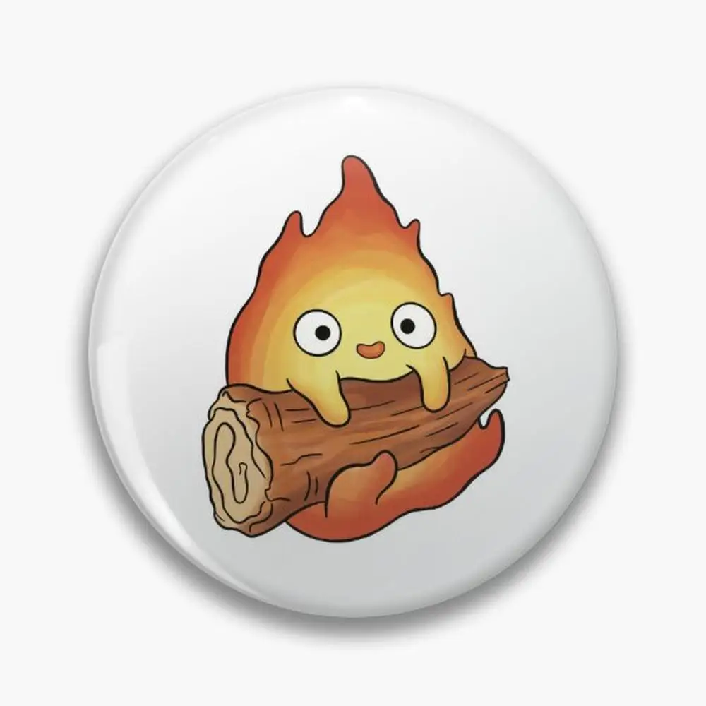 Calcifer Pin Buttons Brooches  Jewelry Accessory Customize Brooch Fashion Lapel Badges