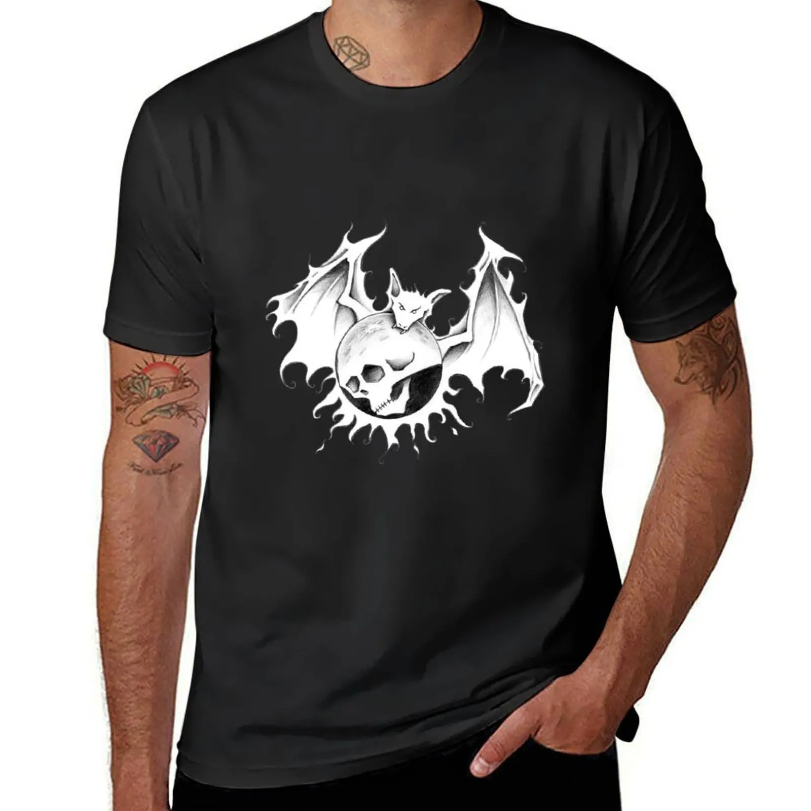 

Sun Moon Skull Bat T-Shirt essential t shirt blacks anime stuff vintage t shirt men