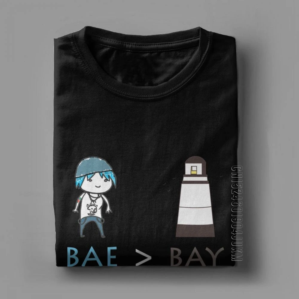 Life Is Strange Bae Over Bay T Shirt Men\'s Cotton Novelty T Shirts Round Neck Butterfly Max Game Tees Short Sleeve Tops Original