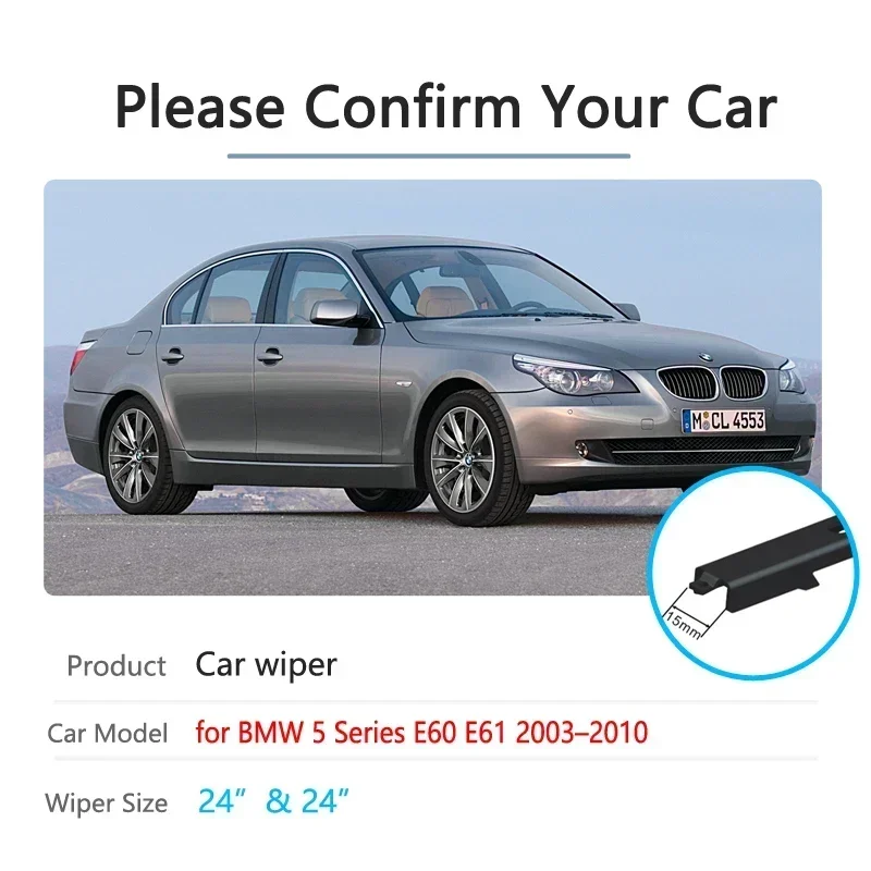 For BMW 5 Series E60 E61 2003~2010 Windshield Wipers 520i 523i 525i 528i 530i 535i 540i 545i 550i M5 520d 525d Car Wiper Blades