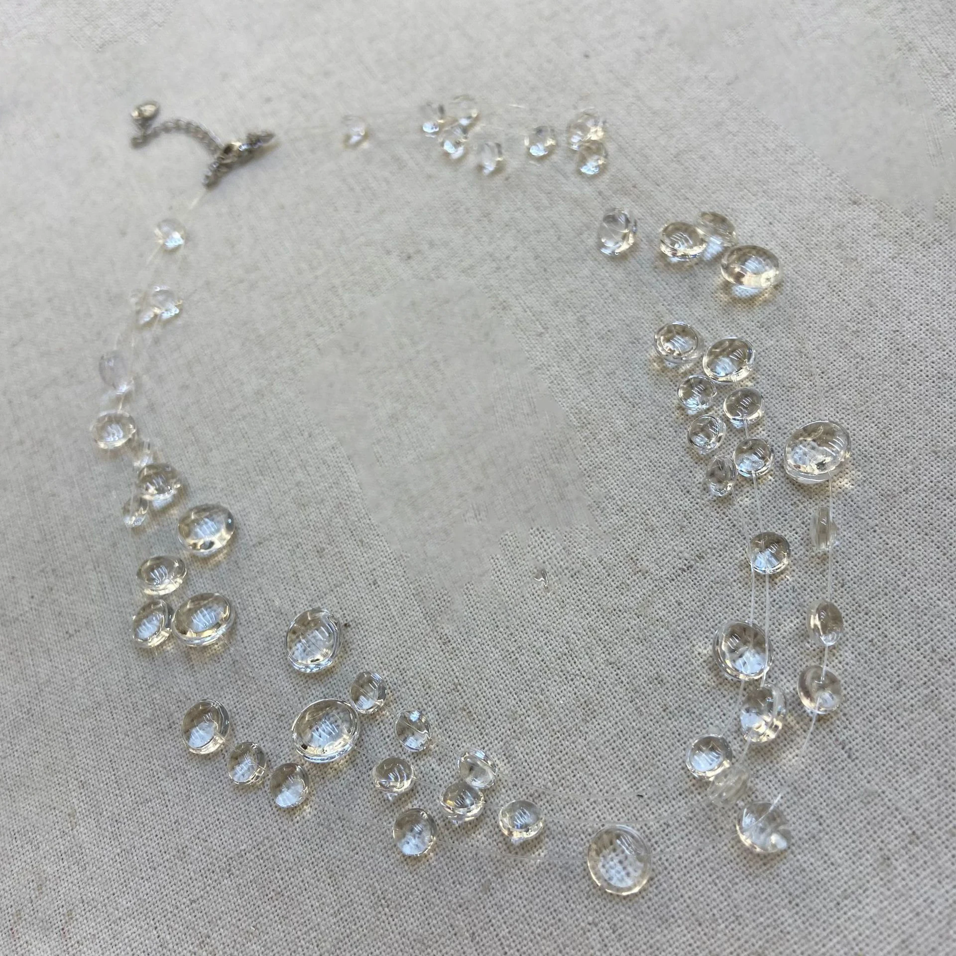 Transparent Crystal Beaded Necklace Fashion Suspended Bead Clavicle Necklace Early Morning Dewdrop Necklace