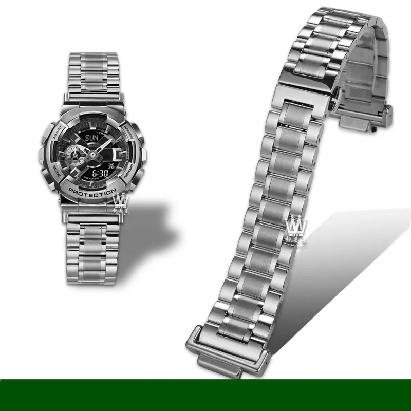 카시오 G-SHOCK GA-2100 GM2100 GM-110 GA110 DW5600 남성용 금속 시계 스트랩용 농장 오크 수정 스테인레스 스틸 팔찌 시계 밴드