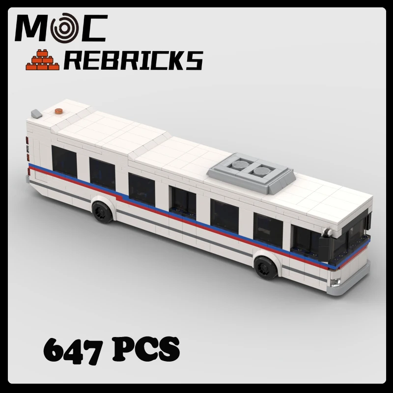 

MOC Urban Transportation Series 8 Wide City Bus Model DIY Assembling Brick Building Block Puzzle Boy Toys Kid Xmas Creative Gift