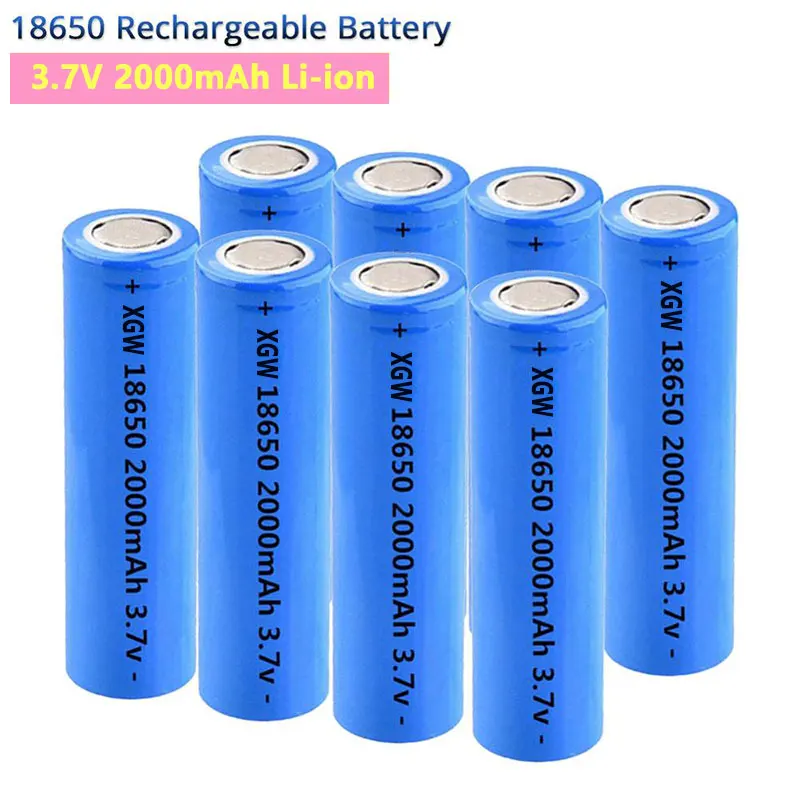 New 18650 Lithium Rechargeable Battery 3.7V 2000mAh for Flashlight LI-Ion Batteries