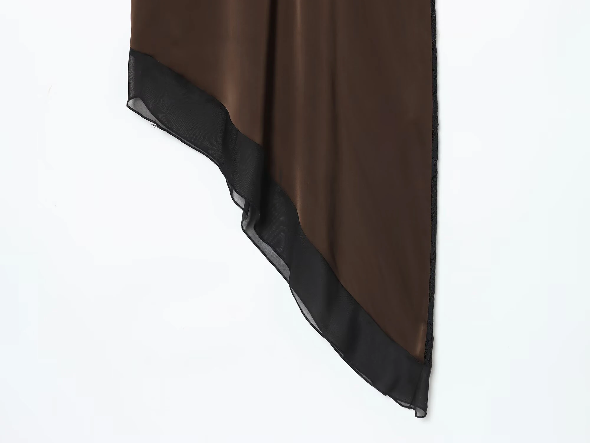 ZERAINS 2025, neues Winterprodukt, französisches, sexy, asymmetrisches Midikleid aus Satin mit Spitze und Riemen