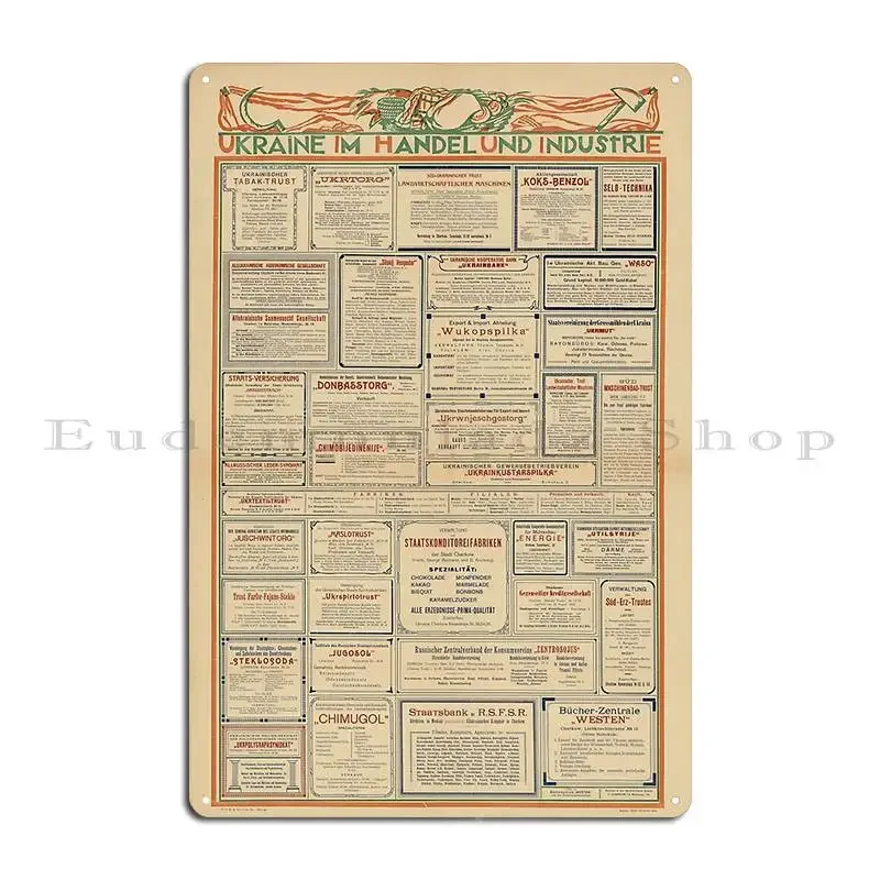 Ukraine Soviet Poster Metal Plaque Poster Wall Decor Create Create Cinema Wall Cave Tin Sign Poster