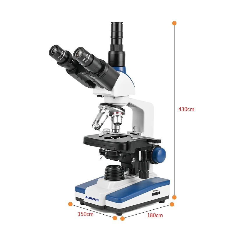 Albenth 40X-2500X Trinocular Biological Microscope With LED Bottom Light for Education Laboratory microscopio