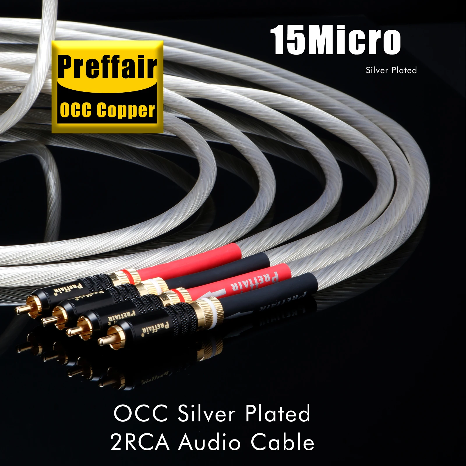 

Пара RCA-кабелей с серебряным покрытием, RCA-кабель OCC Cooper с позолоченными разъемами 24K для домашнего кинотеатра, DVD, телевизора, усилителя, CD-плеера