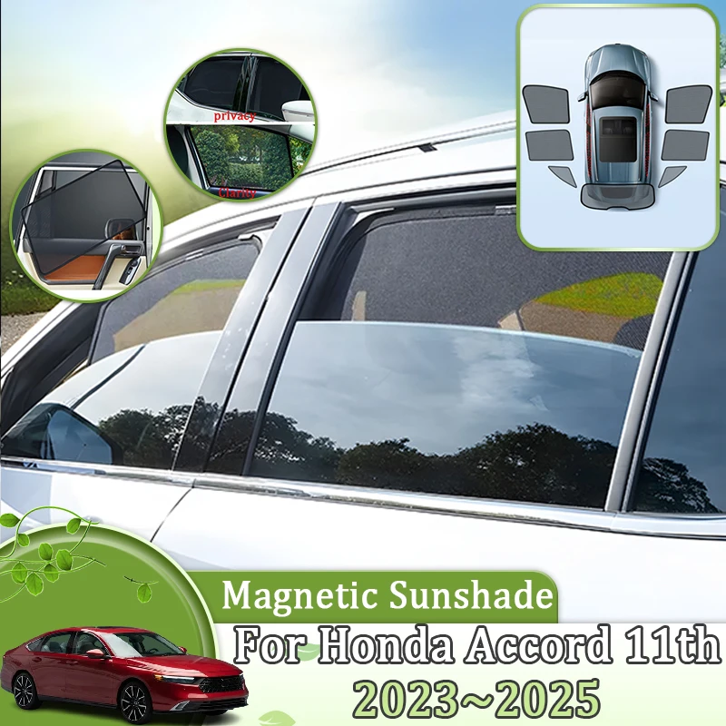 

For Honda Accord 11th CY 2023 2024 2025 Magnetic Mesh Sun Sunshade Windshield Heat Insulating Visor Anti-UV Tool Car Accessories